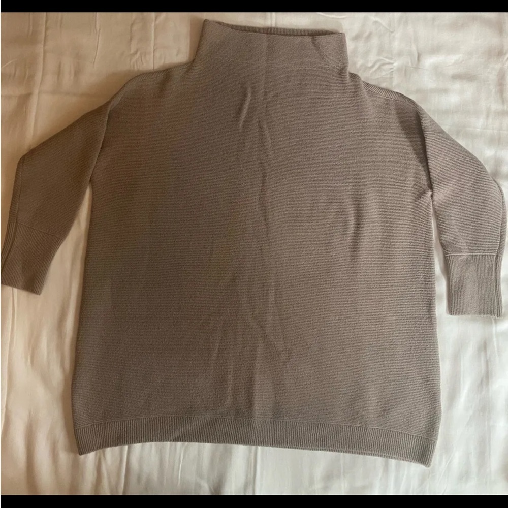 NEW Free People Ottoman Slouchy Tunic Ribbed Sweater Sz XL NWOT Dark Tan Color